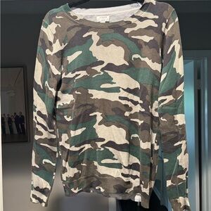 J.Crew Green and Brown Camouflage Sweater